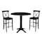 International Concepts Round 42 in Round Pedestal Bar Height Table with 2 Bar Height Stools, Black, 42 in W, 42 in L, Wood K46-42DPT-27-S6133-2 - alternate 1